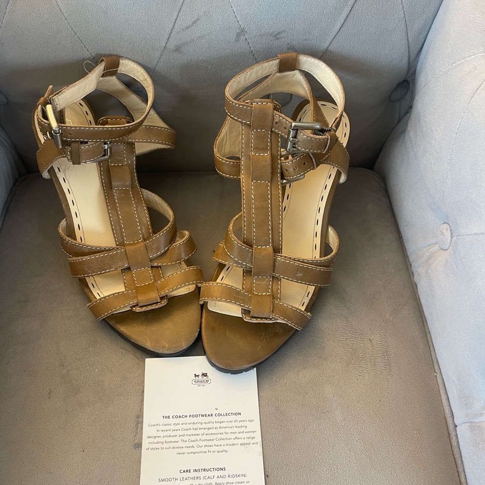 Coach high heeled sandals. Size 8.5 excellent condition. Original price $140